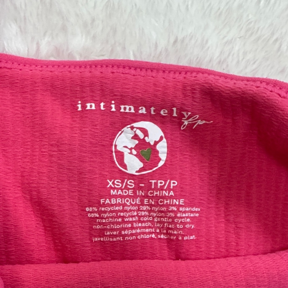 Free People Pink Ribbed Bodysuit CS/S - Picture 4 of 7